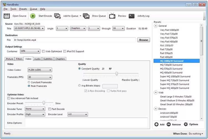 convert flv to mov on mac using handbrake