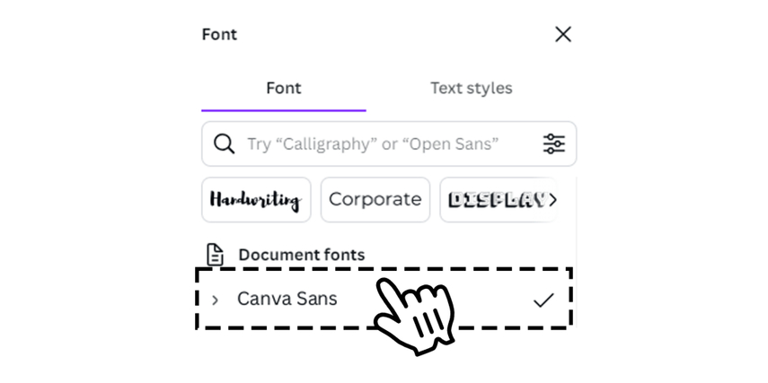 Select Font in Canva